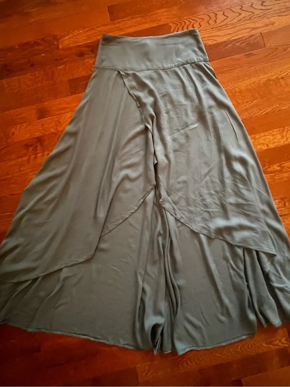 O'Neill Teal Blue Wrap Maxi Skirt with Front Slit - Picture 7 of 8
